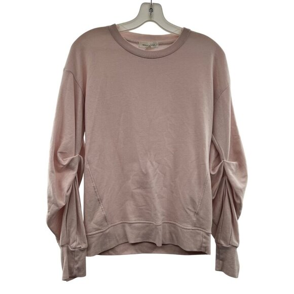 Treasure & Bond Sweatshirt Women's Size XS Pink Long Puff Sleeve Lightweight - Picture 1 of 9